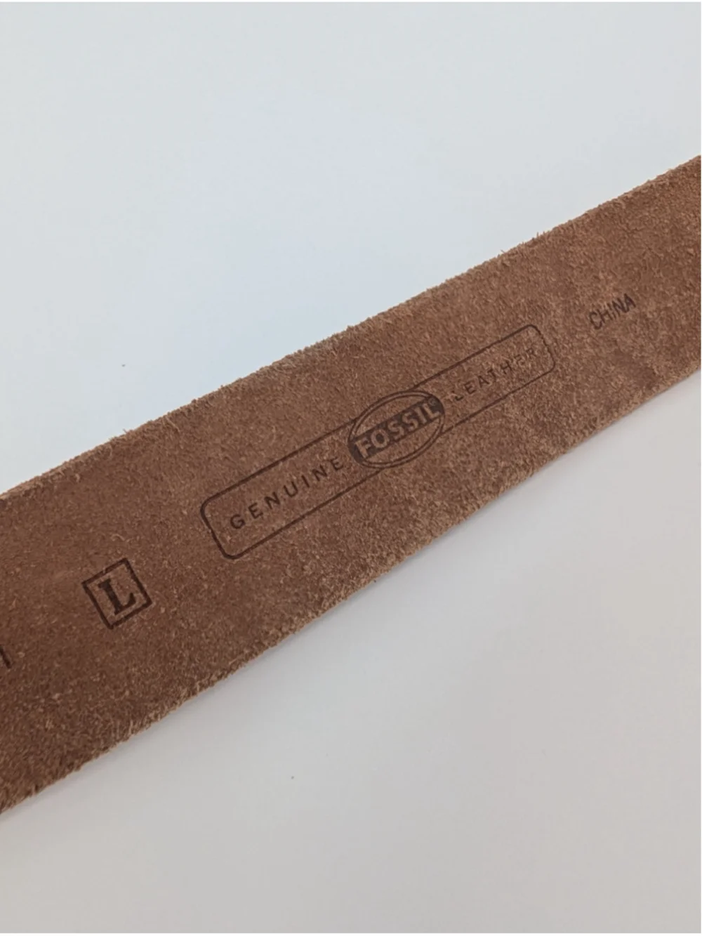Fossil BT2918231 Leather Belt L Brown Gold Paisley Embossed Rhinestone Buckle